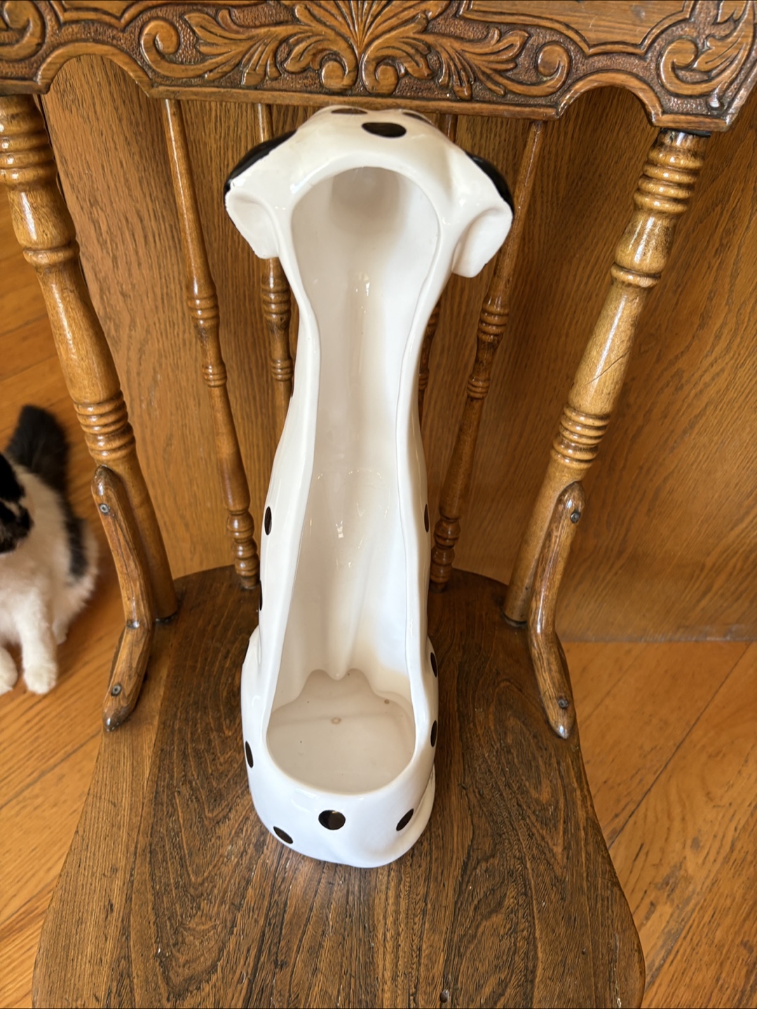 Ceramic Dalmatian Dog toilet brush holder - photo 4