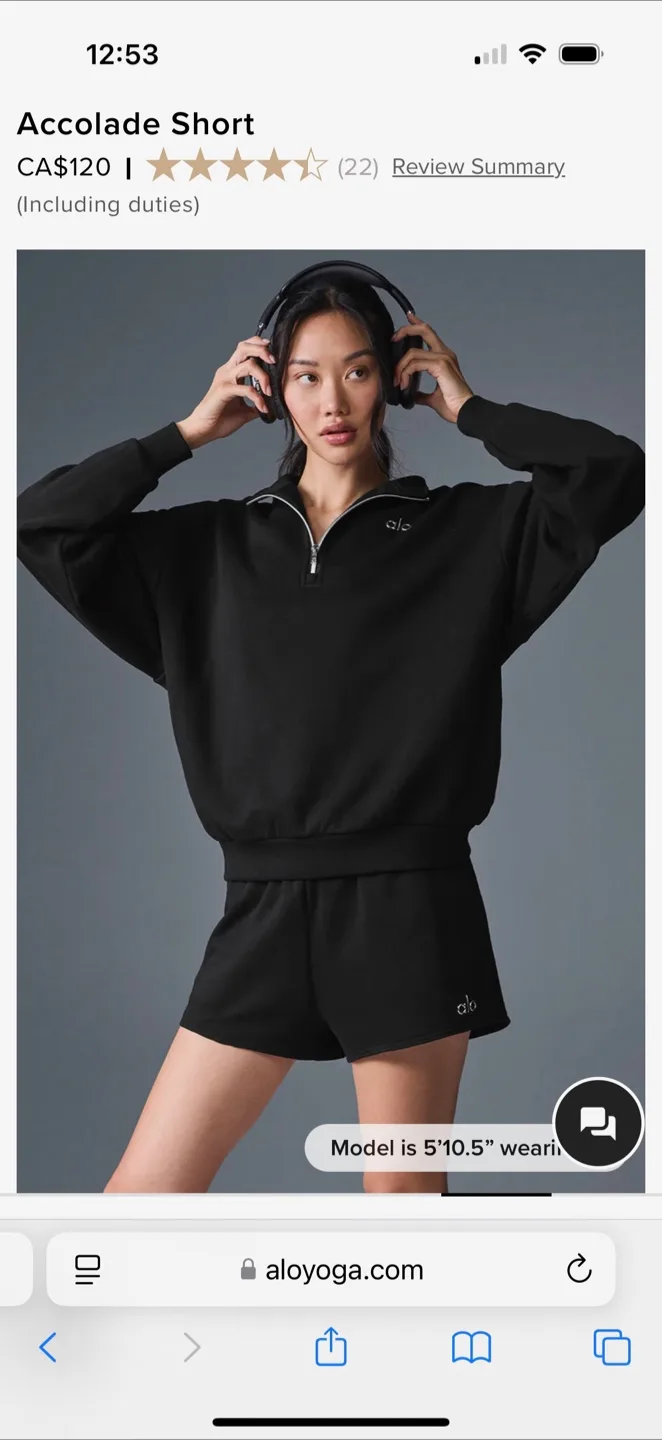 ALO Accolade Shorts & Alosoft Finesse Tee - Black image indicator(5)