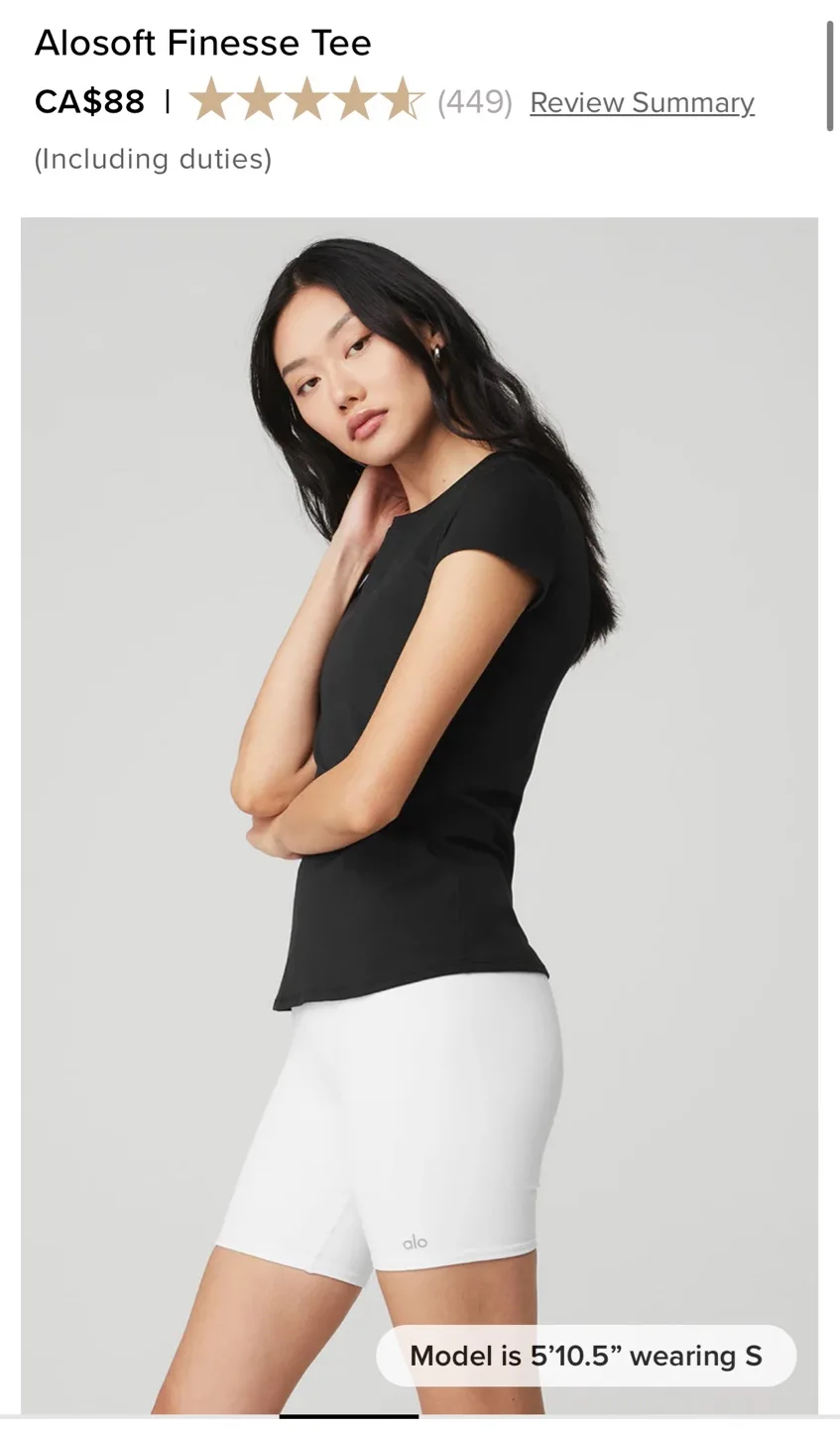 ALO Accolade Shorts & Alosoft Finesse Tee - Black image indicator(4)