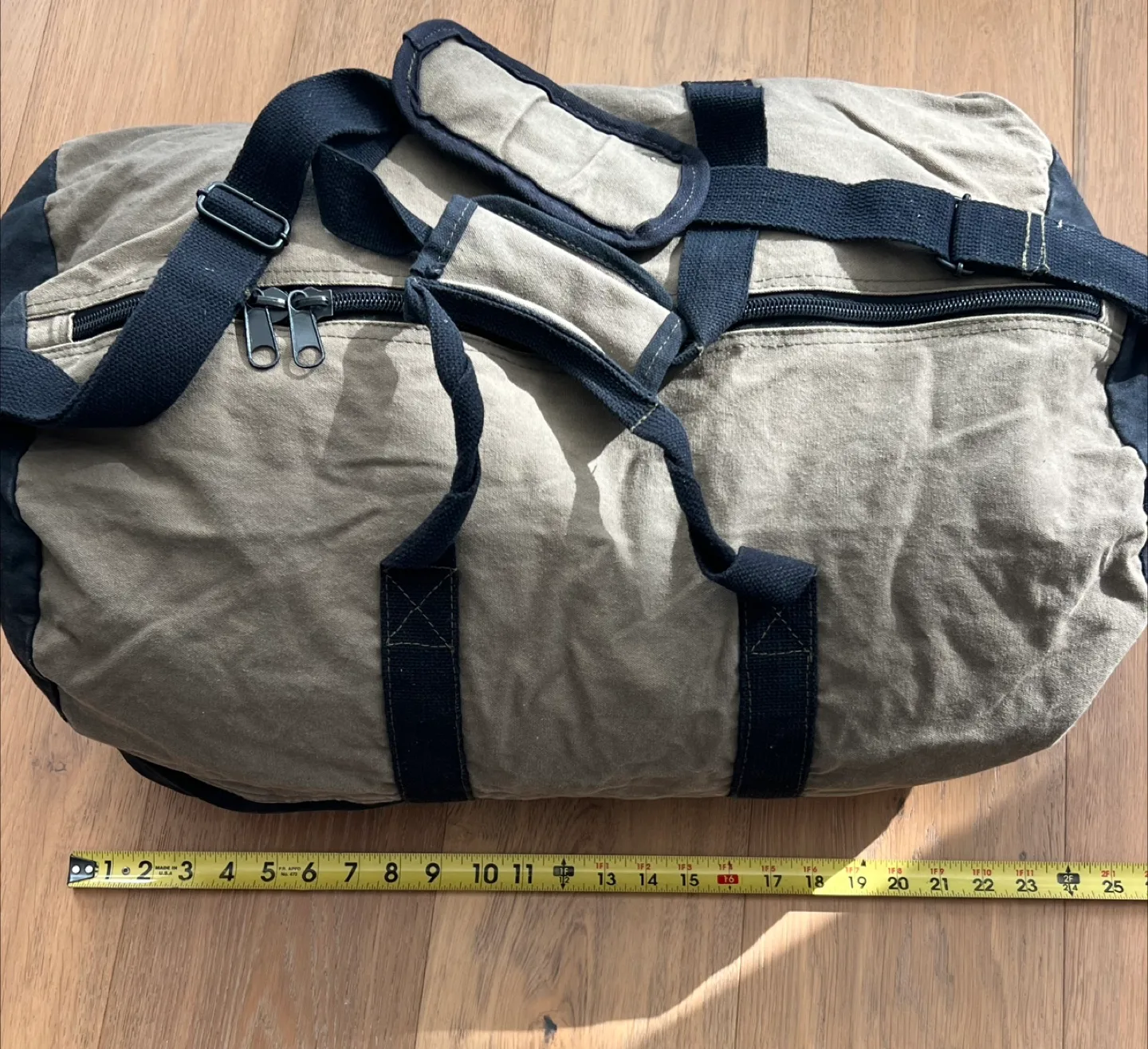 Canvas Duffel Bag - Beige & Black image indicator(6)
