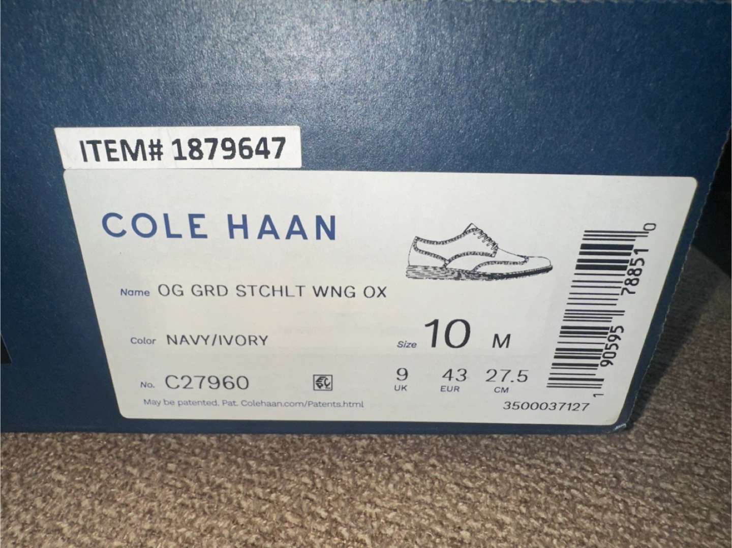 Cole Haan Men's Original Grand Wingtip Oxford Size 10 Worn Once - photo 5
