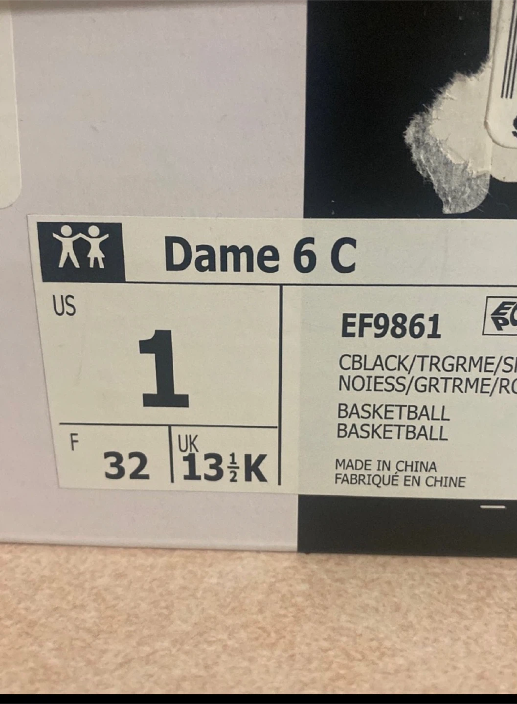 Adidas Dame 6 C Basketball Shoes - Size 1 - photo 5