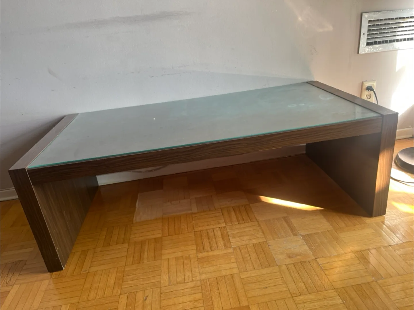 Coffee Table - Glass Top, Brown Wood Frame image indicator(5)