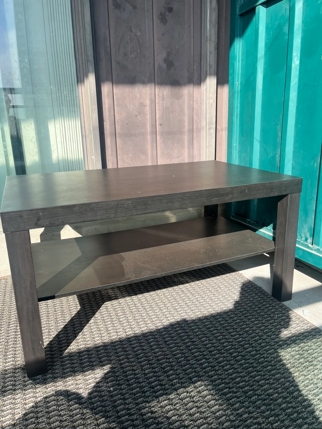 Coffee Table - Glass Top, Brown Wood Frame image indicator(2)