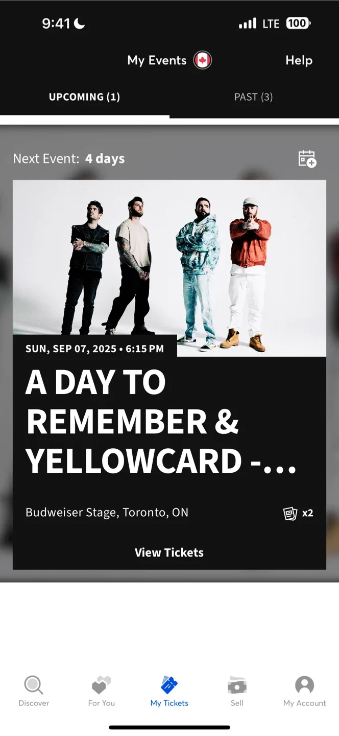 A Day To Remember & Yellowcard Ticket - Toronto thumbnail