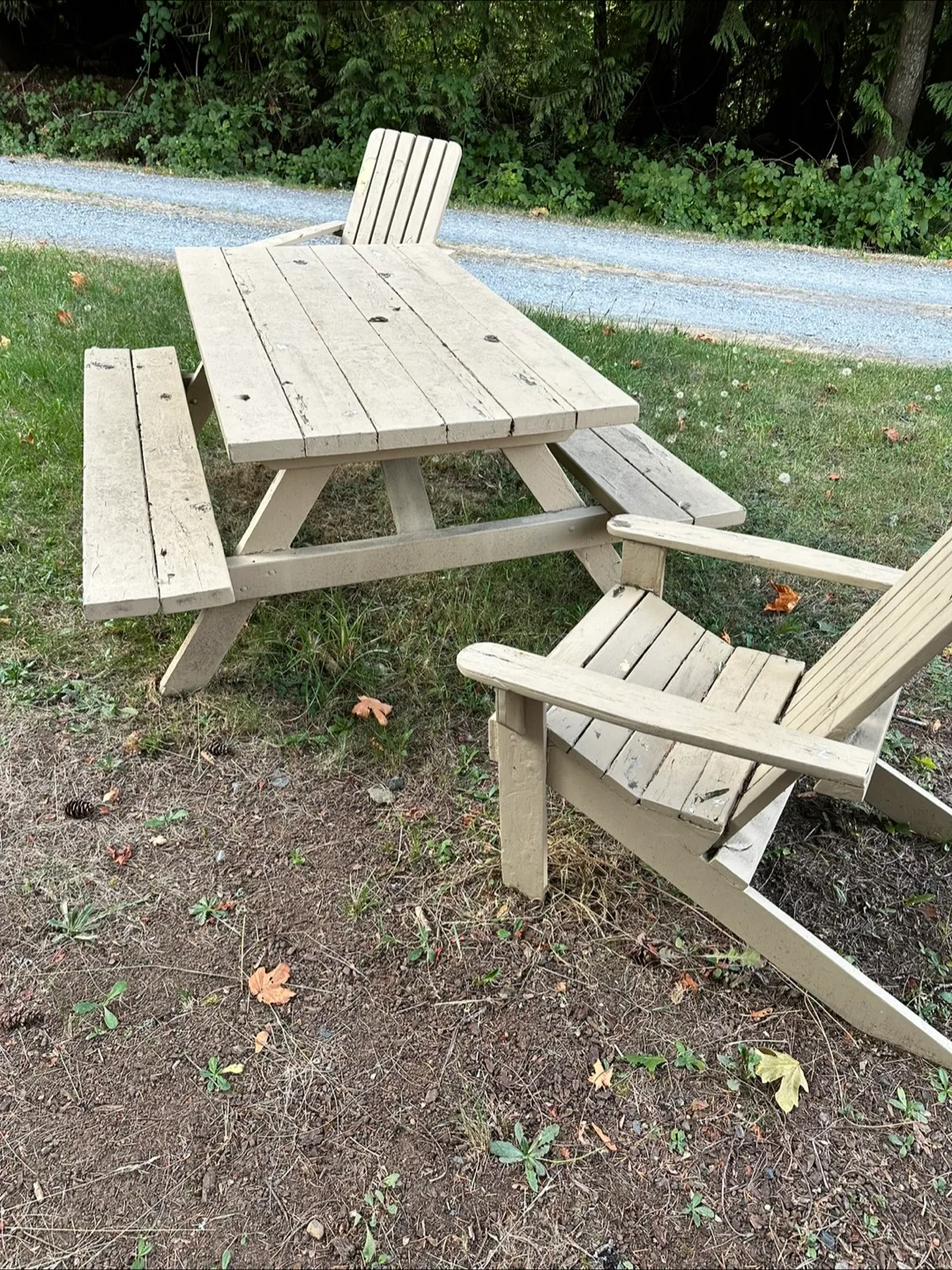 Outdoor Picnic Table and 2 Chairs thumbnail
