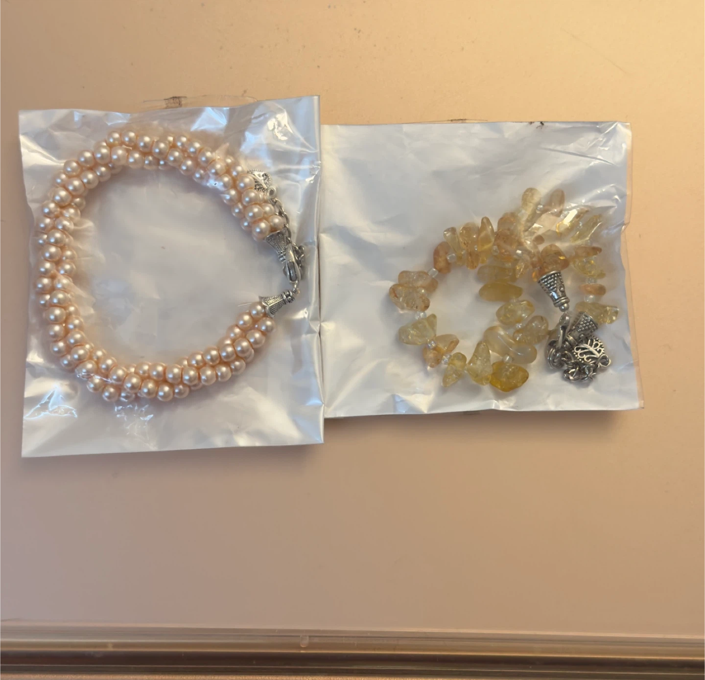 Two Bracelets - Pearl and Gemstone