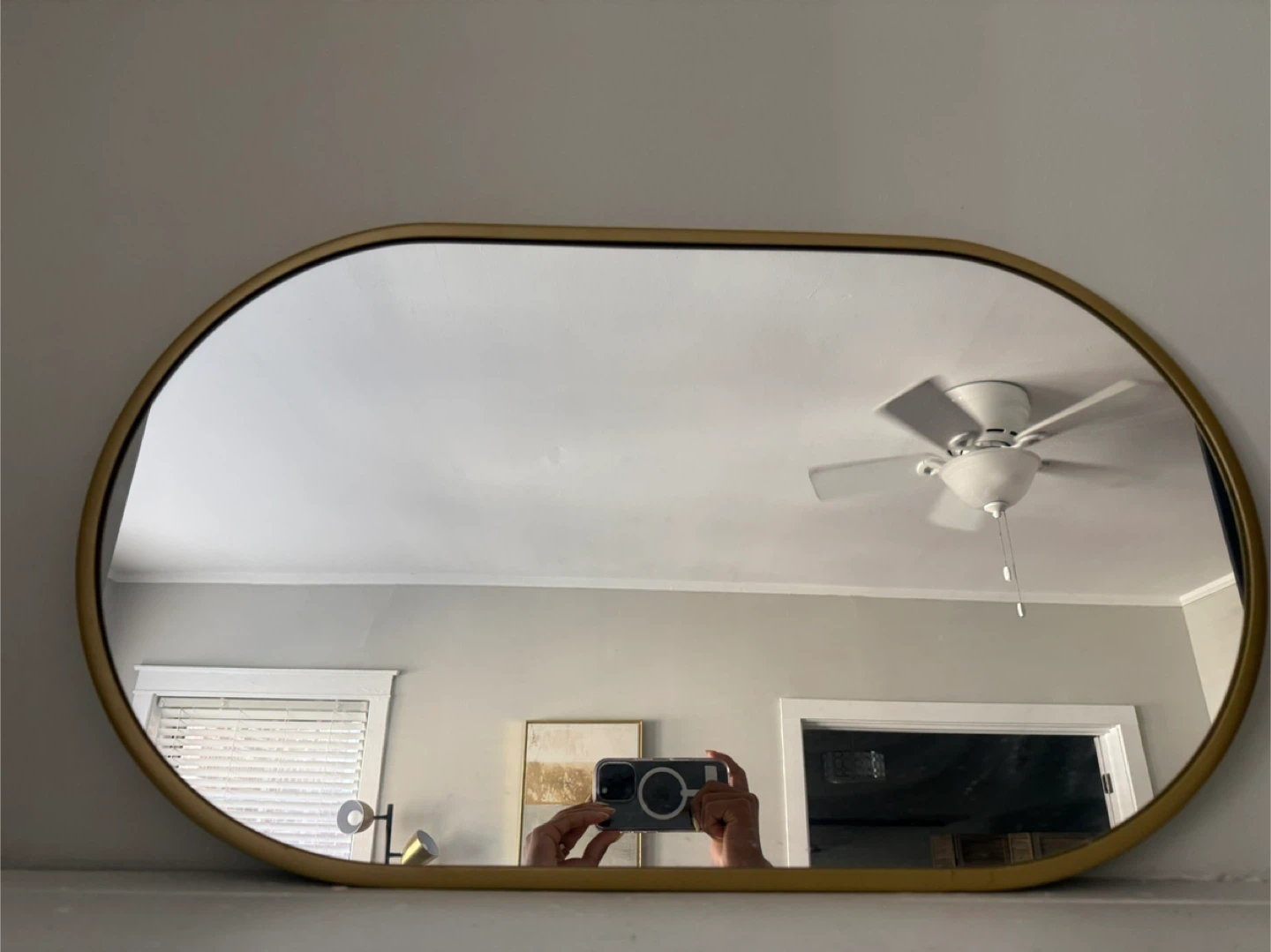Gold Framed Oval Mirror