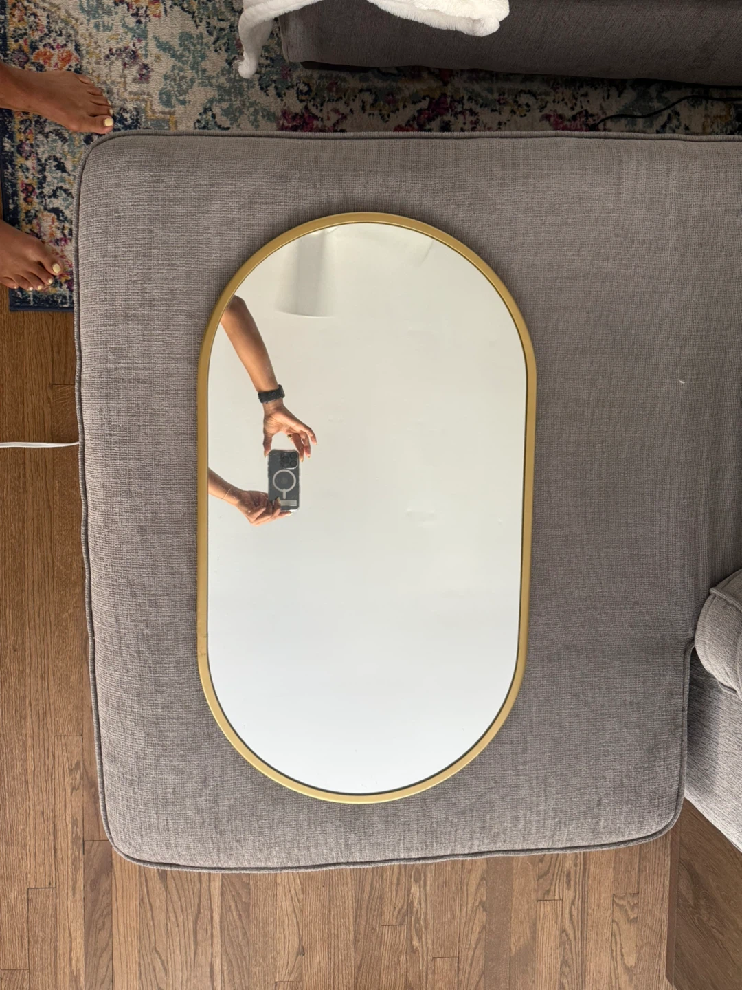 Gold Framed Oval Mirror - photo 2