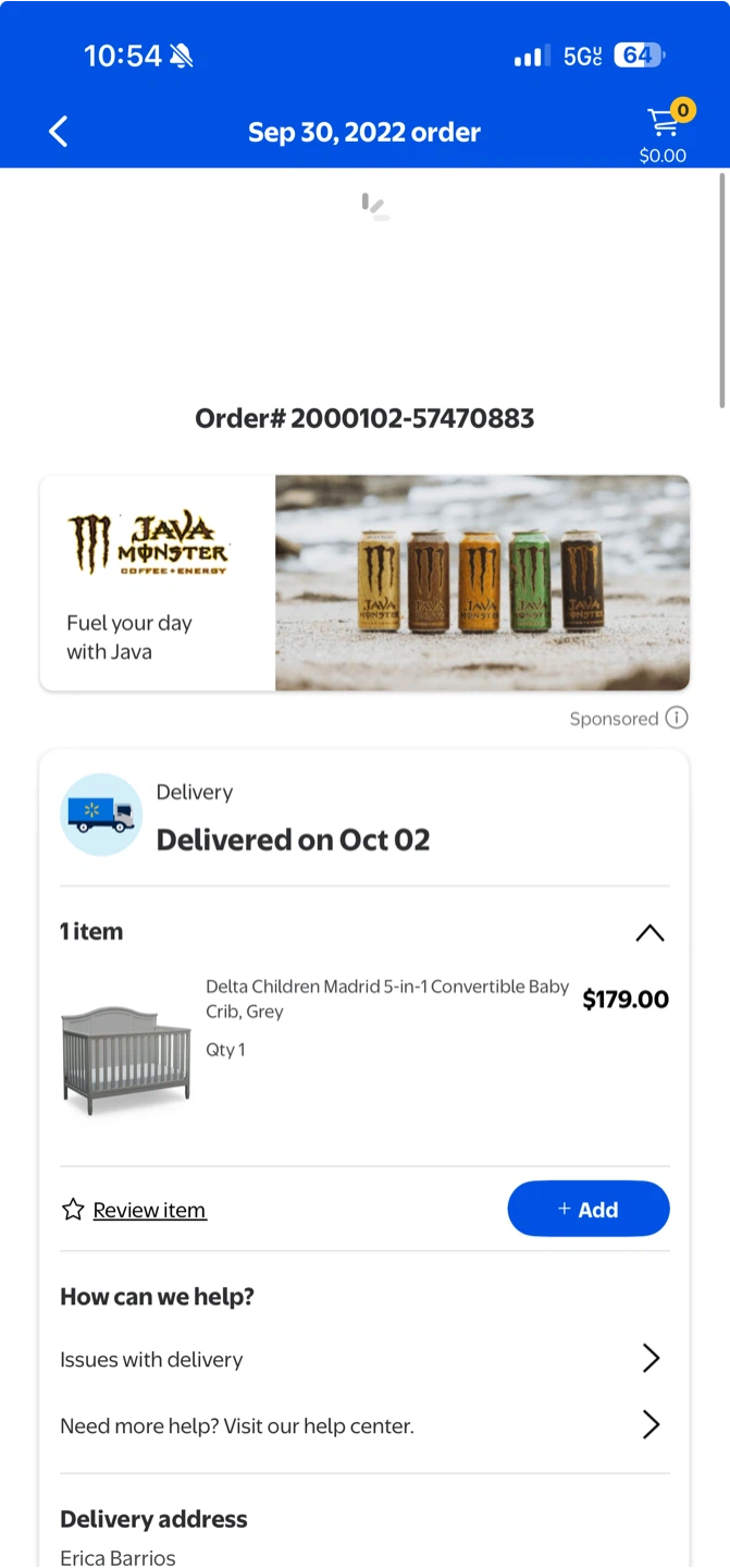 Delta Children Madrid 5-in-1 Convertible Baby Crib - Grey