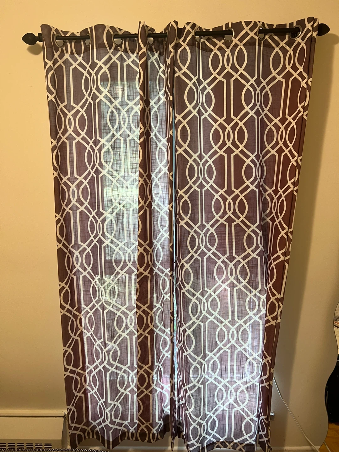 Curtain Rod & Patterned Curtains
