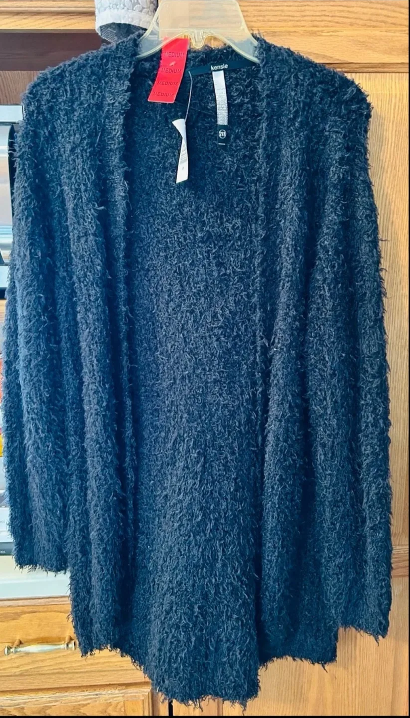 Kensie Black Sweater Cardigan Size Medium