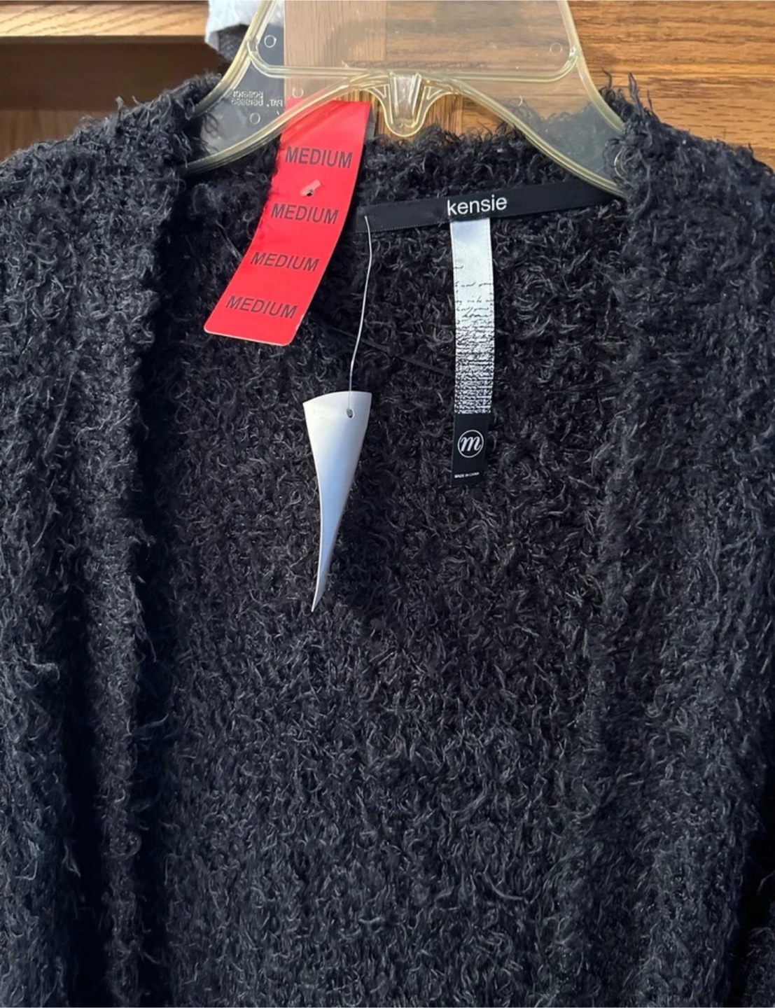 Kensie Black Sweater Cardigan Size Medium - photo 4