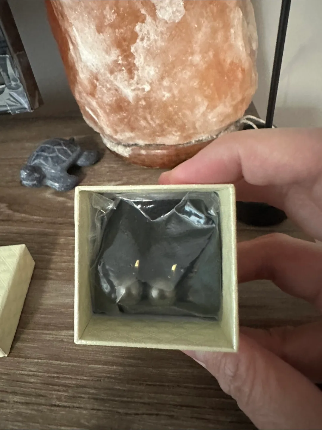 New Authentic Tahitian Black Pearl Drop Earrings with 14k gold image indicator(3)