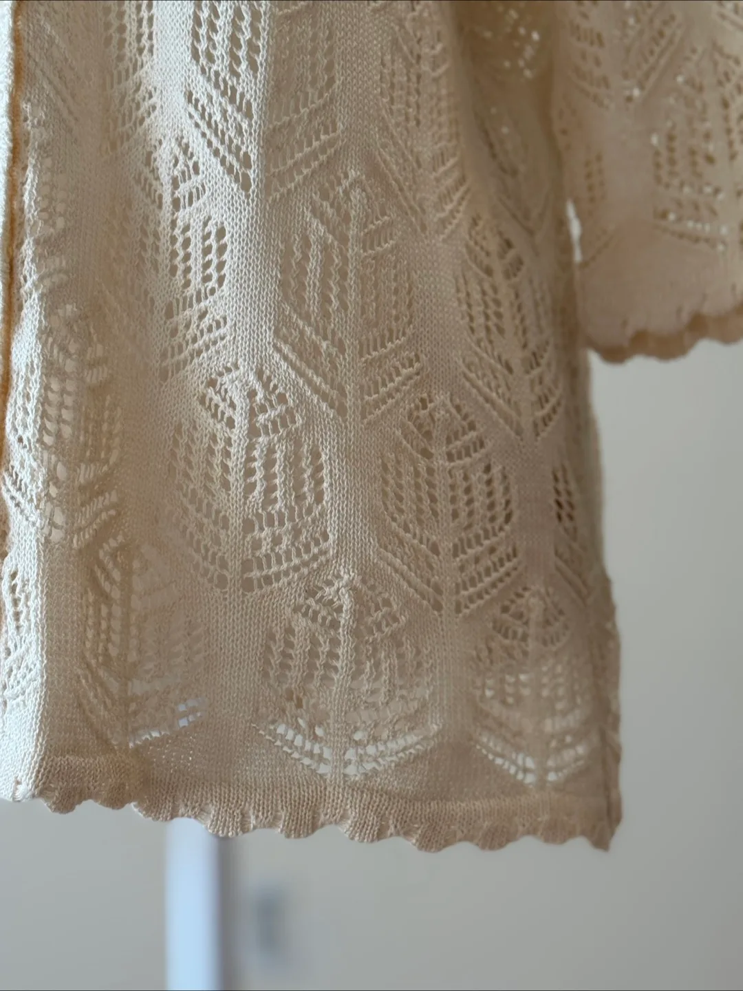 Vintage Crochet Knit Cotton Linen Floral Cardigan image indicator(5)