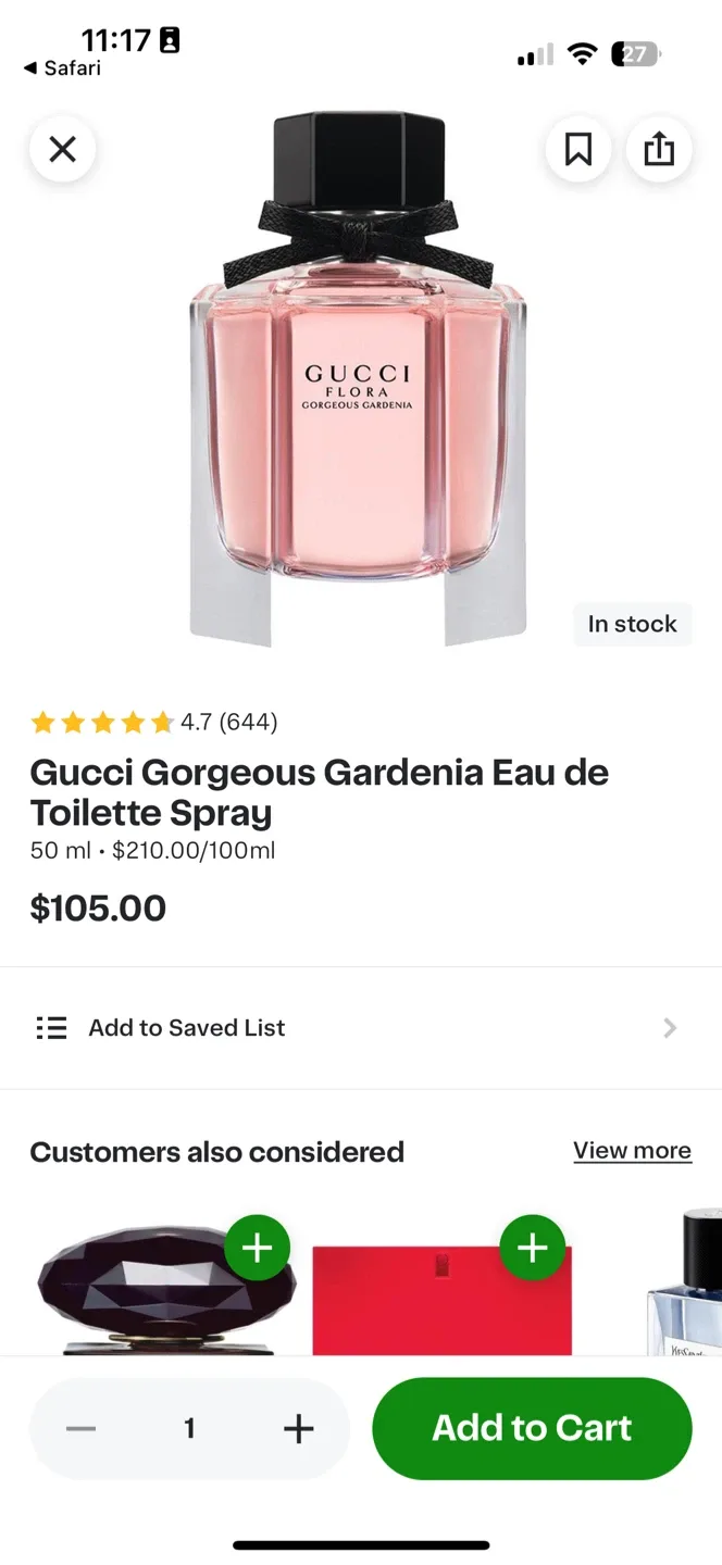 Gucci Flora Gorgeous Gardenia Eau de Toilette 50ml thumbnail