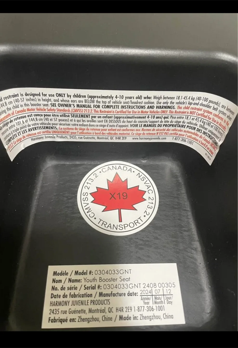 Harmony Youth Booster Car Seat image indicator(5)