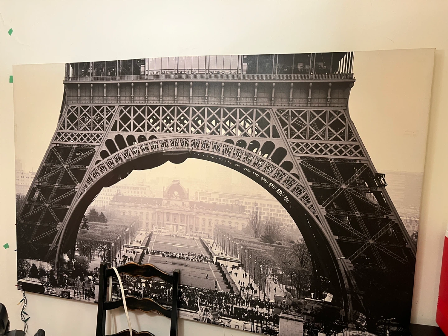 Eiffel Tower Black & White Canvas Print