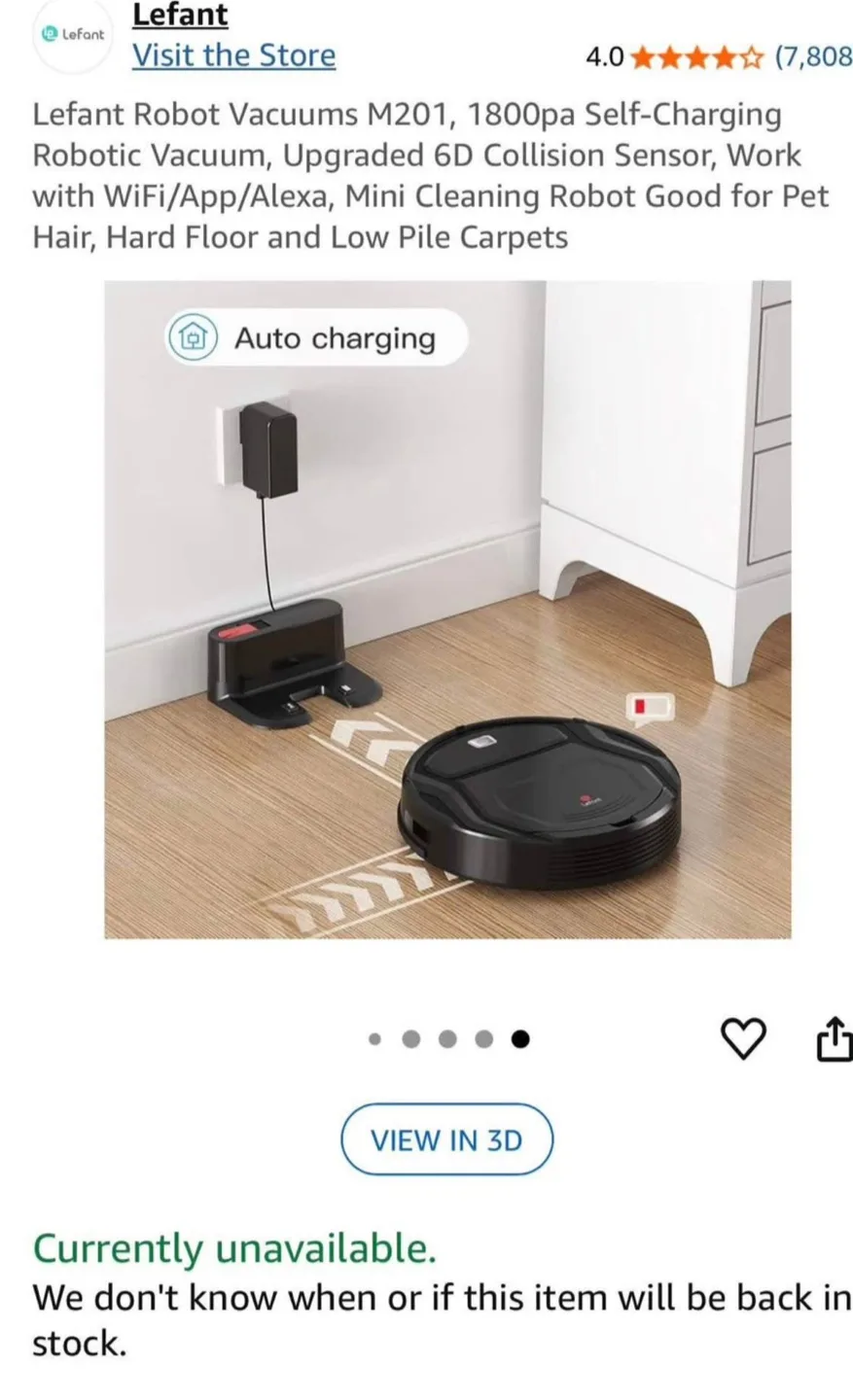 Lefant M201 Robot Vacuum - Self Charging