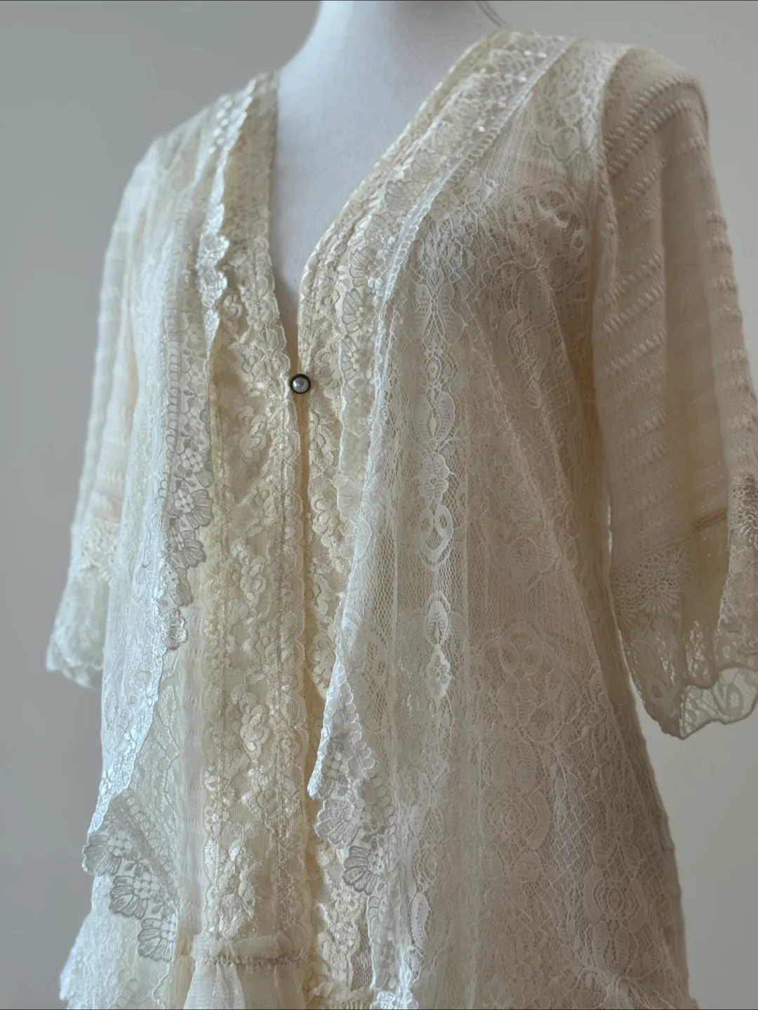 Axes Femme Vintage Lace Long Cardigan image indicator(7)