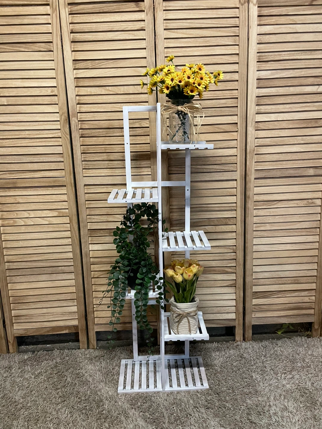 White Wooden Plant Stand