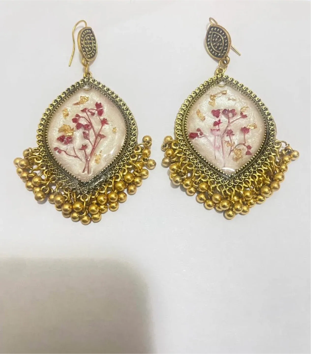 Handmade Floral Drop Earrings thumbnail