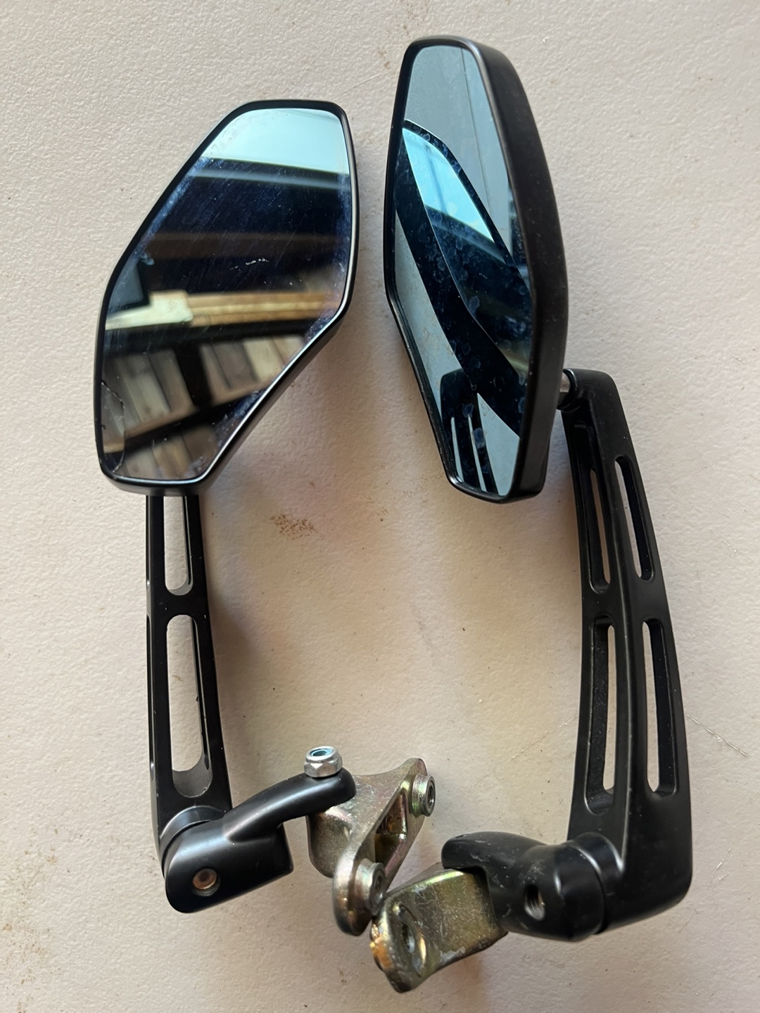 Black Motorcycle Mirrors - Pair