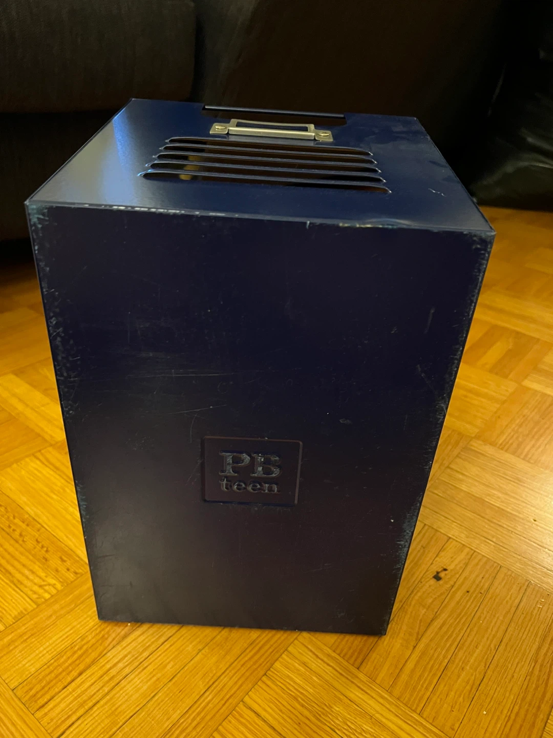 PB Teen Navy Blue Metal Storage Bin - photo 2