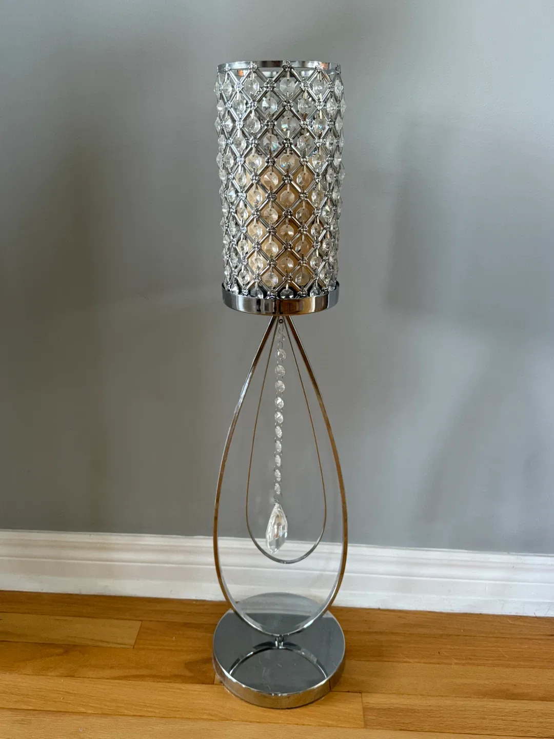 🥕Silver Crystal Candle Holder - 32 Inches thumbnail