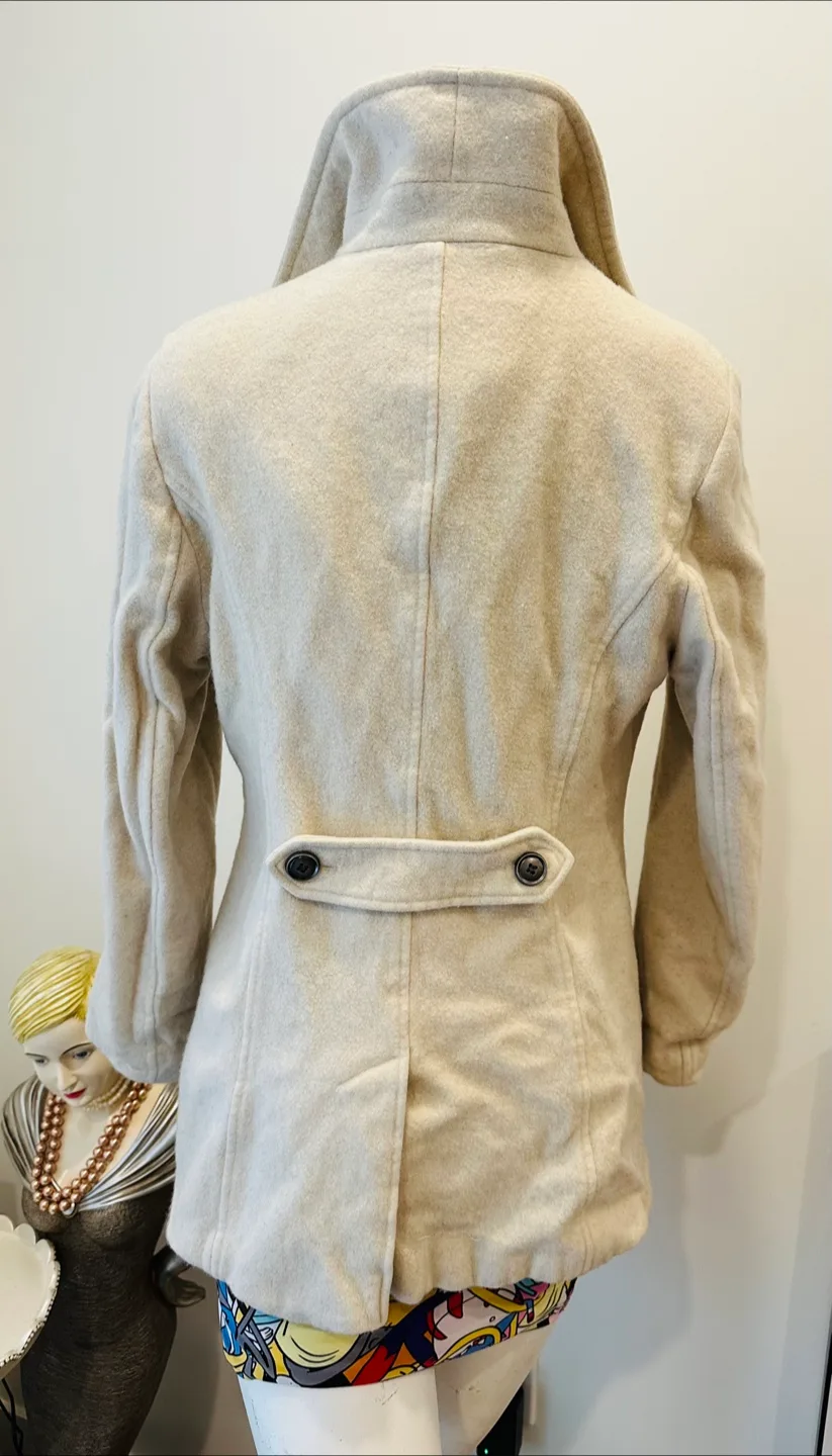 Utex Design Cream Wool Peacoat image indicator(2)