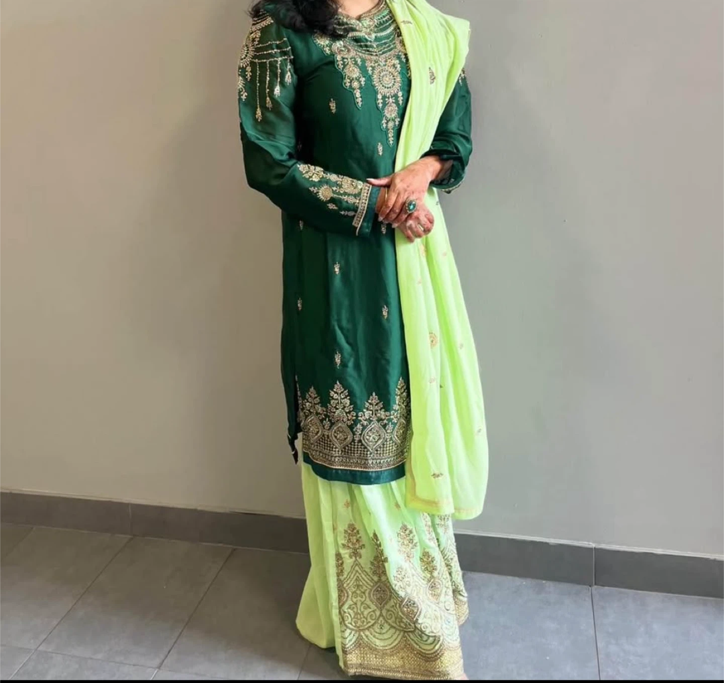 Green Embroidered Salwar Kameez