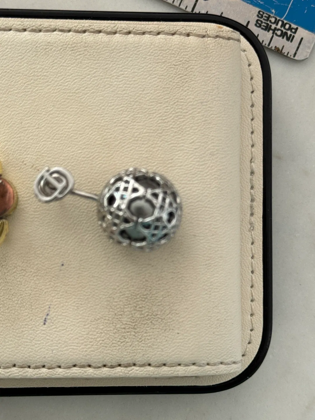 CD Silver Tone Sphere Drop Earrings image indicator(2)