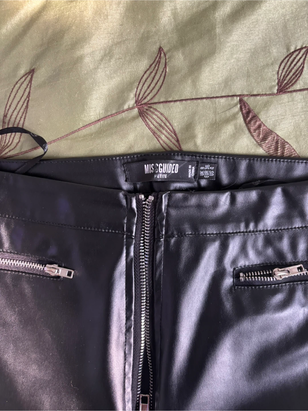 Missguided Petite Black Faux Leather Pants - Size 6 - photo 2