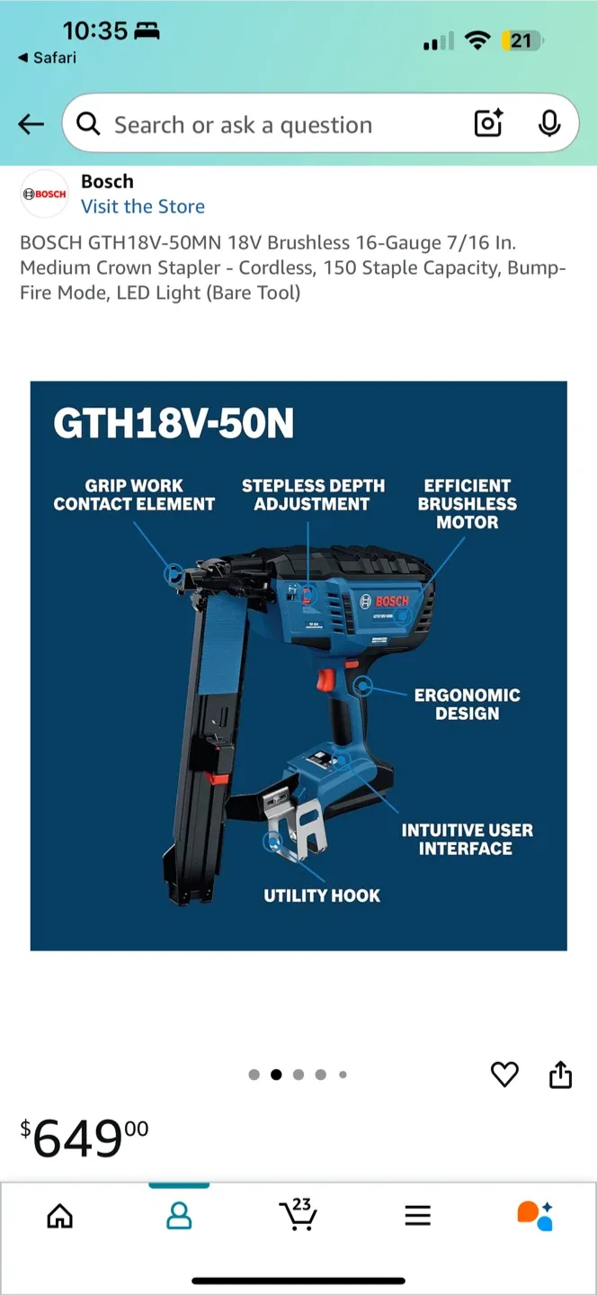 Bosch GTH18V-50MN 18V Brushless 16-Gauge Stapler image indicator(5)
