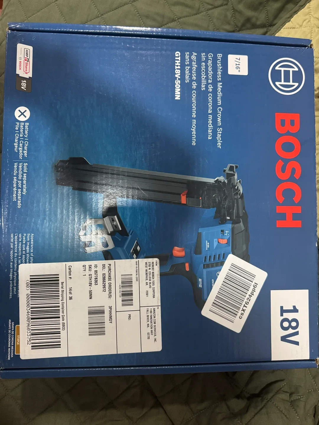 Bosch GTH18V-50MN 18V Brushless 16-Gauge Stapler