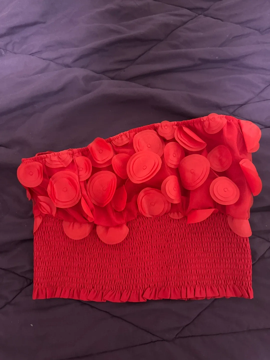 Red Smocked Tube Top🥕 thumbnail