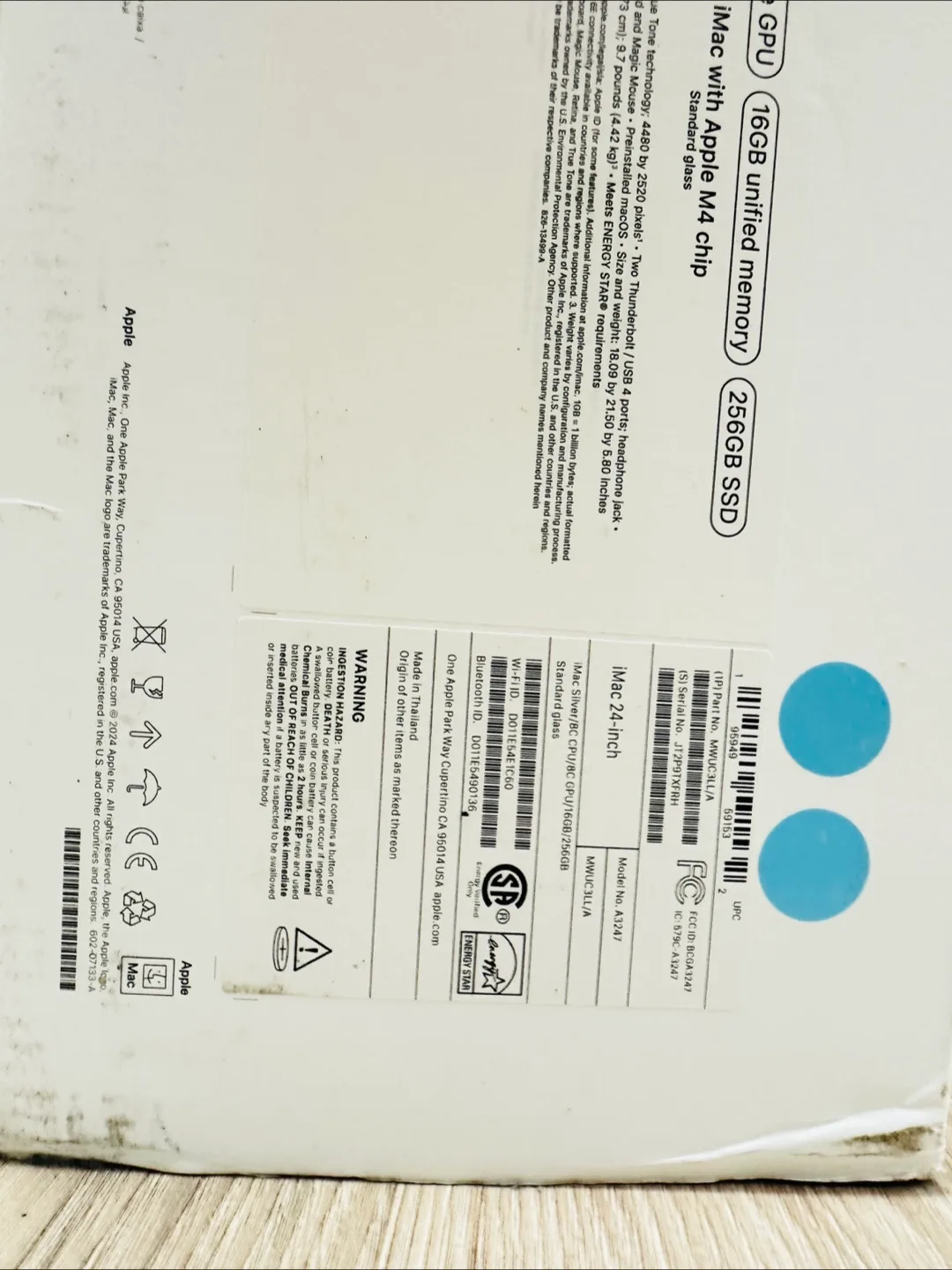 Box only! Apple iMac 24-inch M4 Chip 256GB SSD image indicator(3)