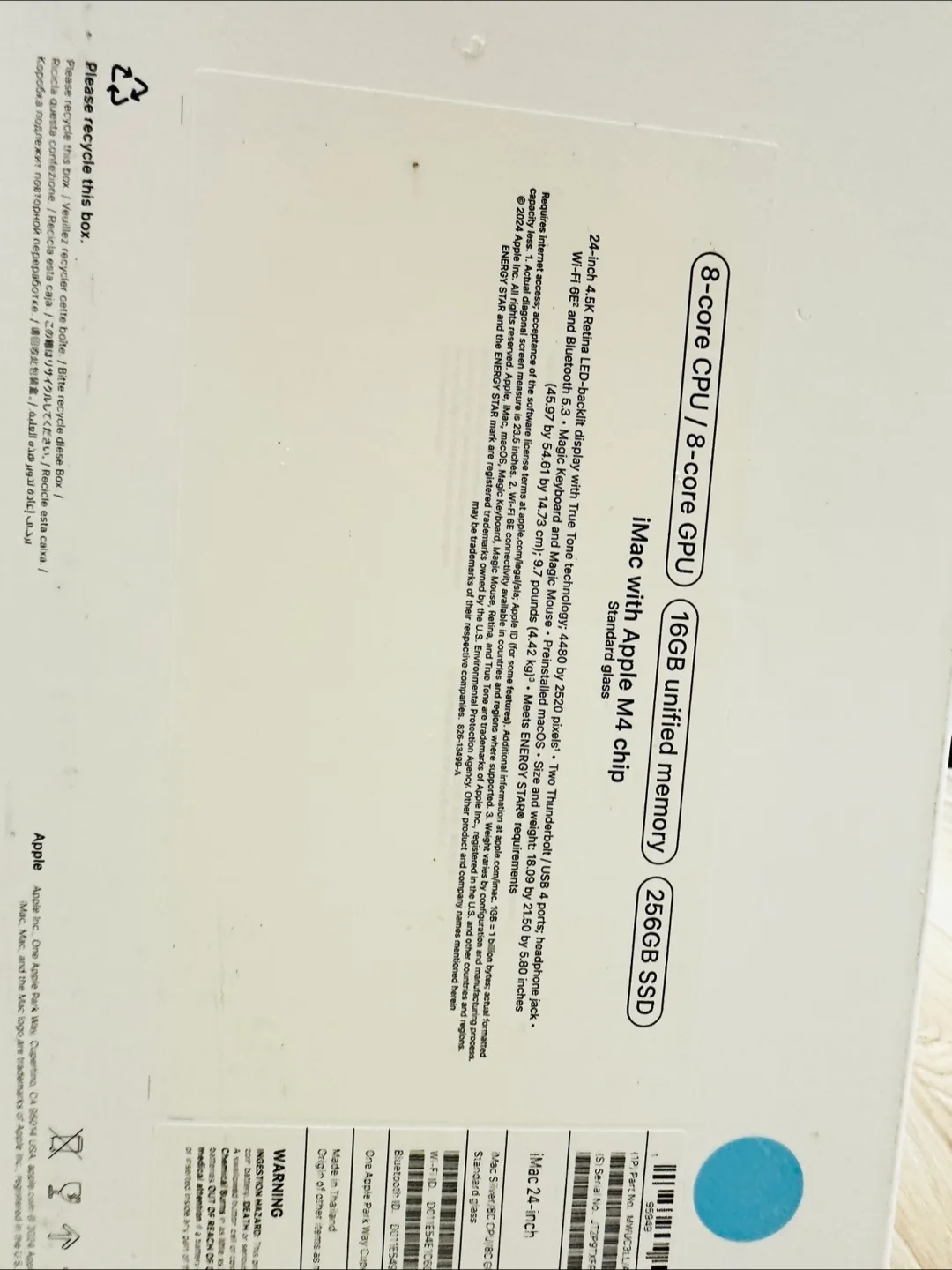 Box only! Apple iMac 24-inch M4 Chip 256GB SSD image indicator(2)