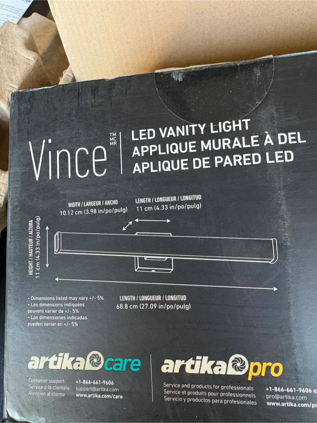 Artika Vince LED Vanity Light – Brand New in Box image indicator(5)