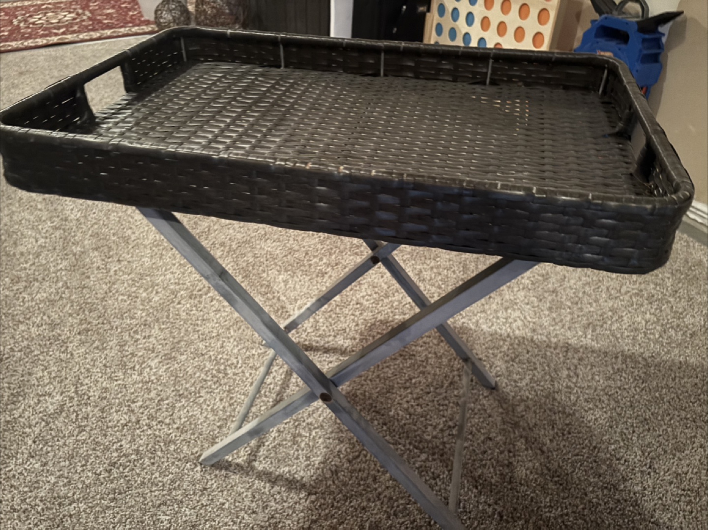 Outdoor Wicker Folding Tray Table