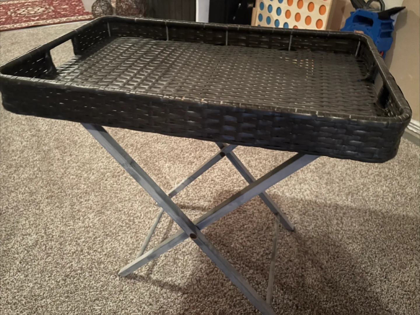Outdoor Wicker Folding Tray Table thumbnail