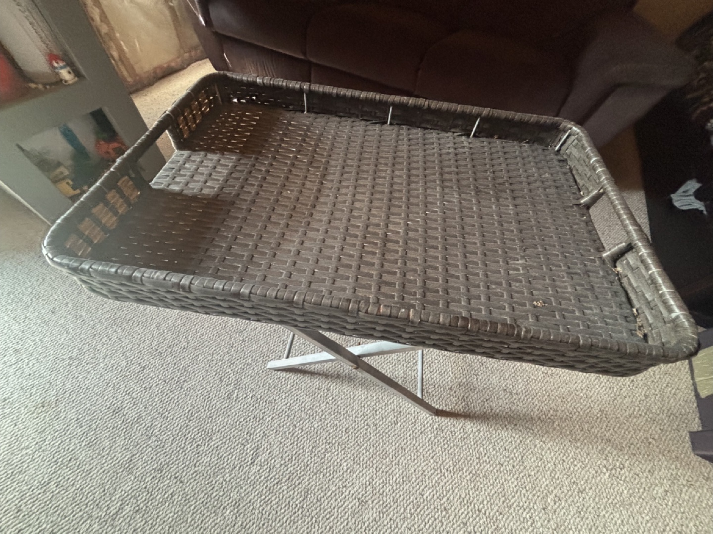 Outdoor Wicker Folding Tray Table - photo 2