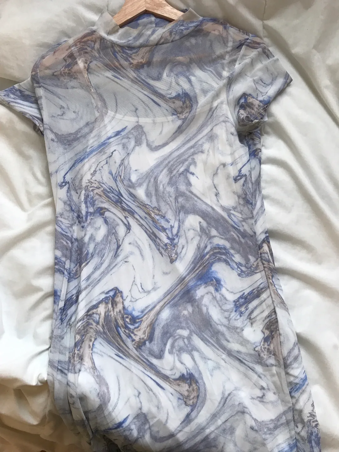 Marble Print Mesh Dress thumbnail