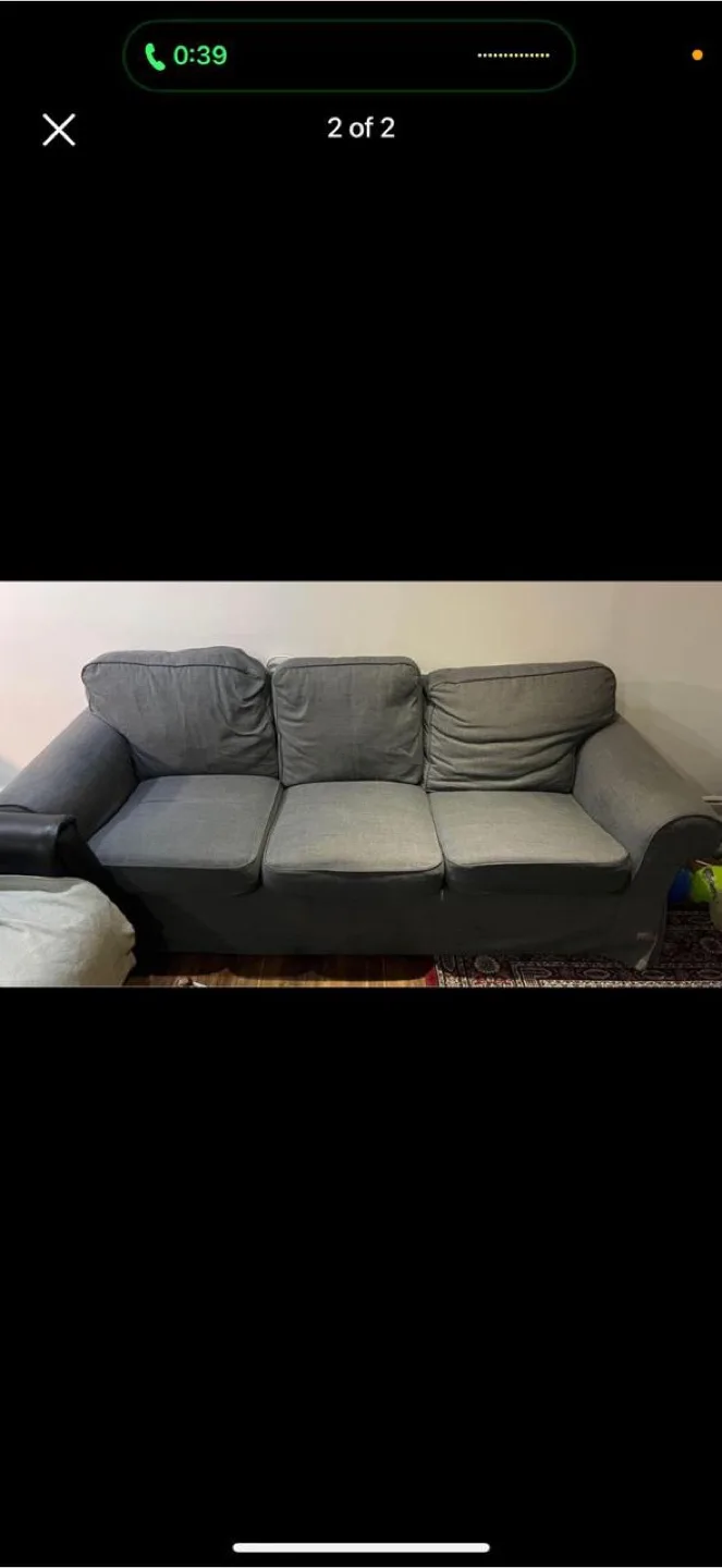 IKEA Sofa, Hakebo Dark Gray image indicator(4)