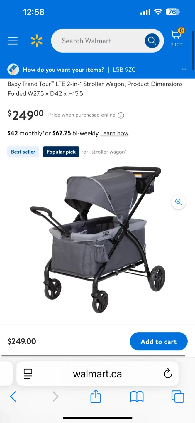 Baby Trend Tour LTE 2 in 1 Stroller Wagon for Sale!