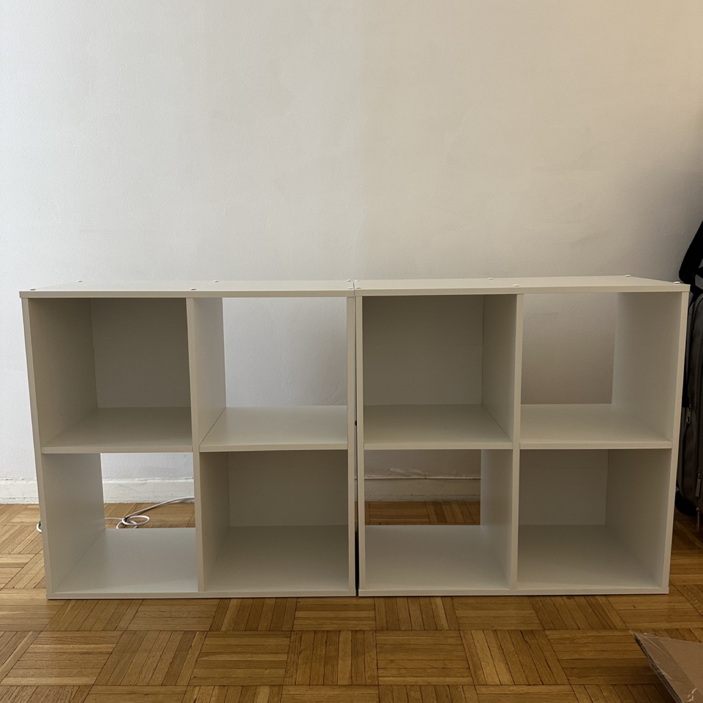 Two cube storage bookshelves