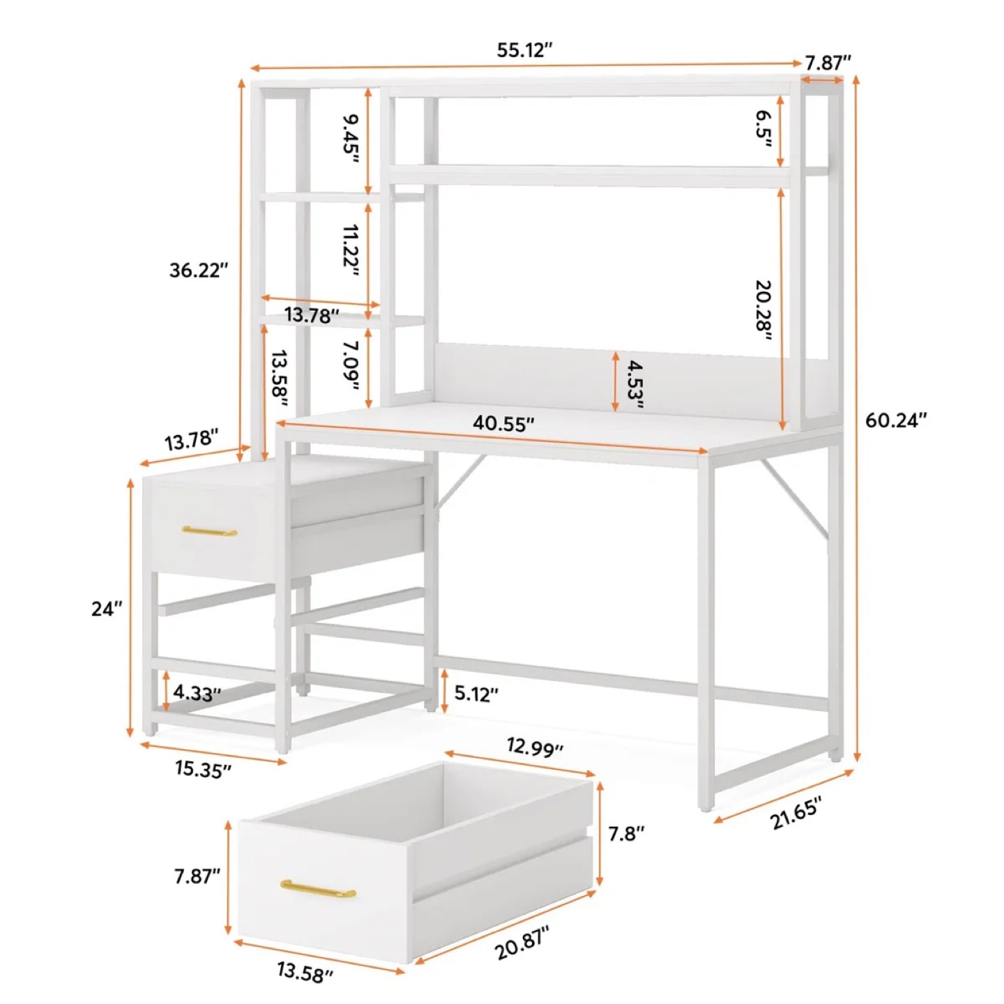 Large desk with hutch - photo 3