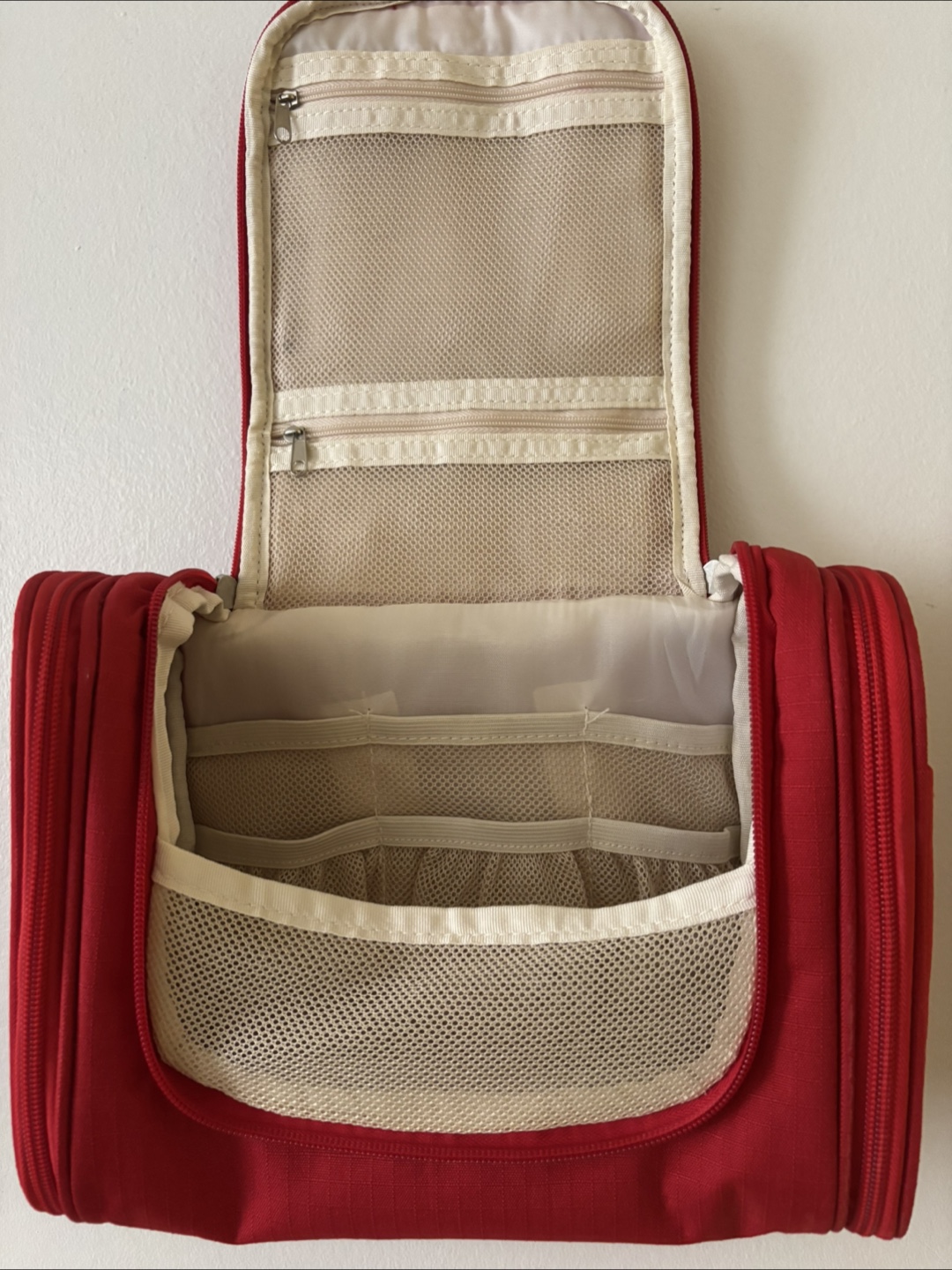 Red Hanging Travel Toiletry Bag