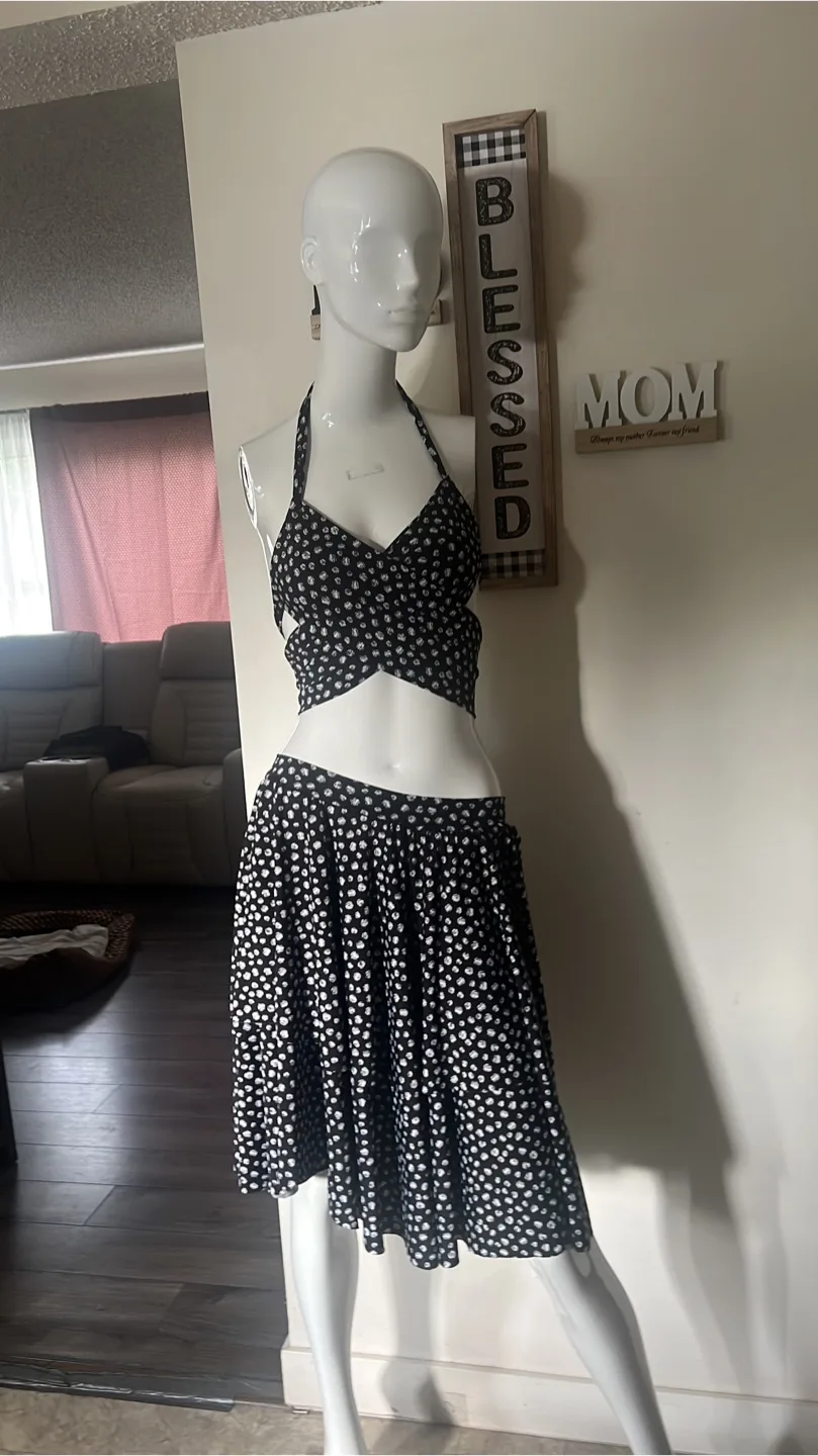 Black & White Two-Piece Skirt Set thumbnail