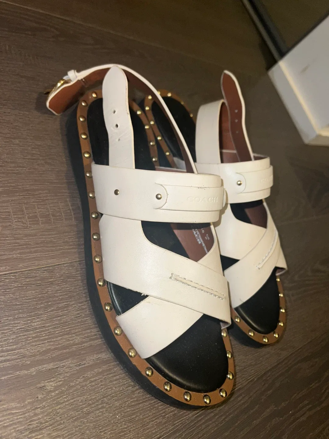Coach White Leather Sandals US 6.5 image indicator(3)